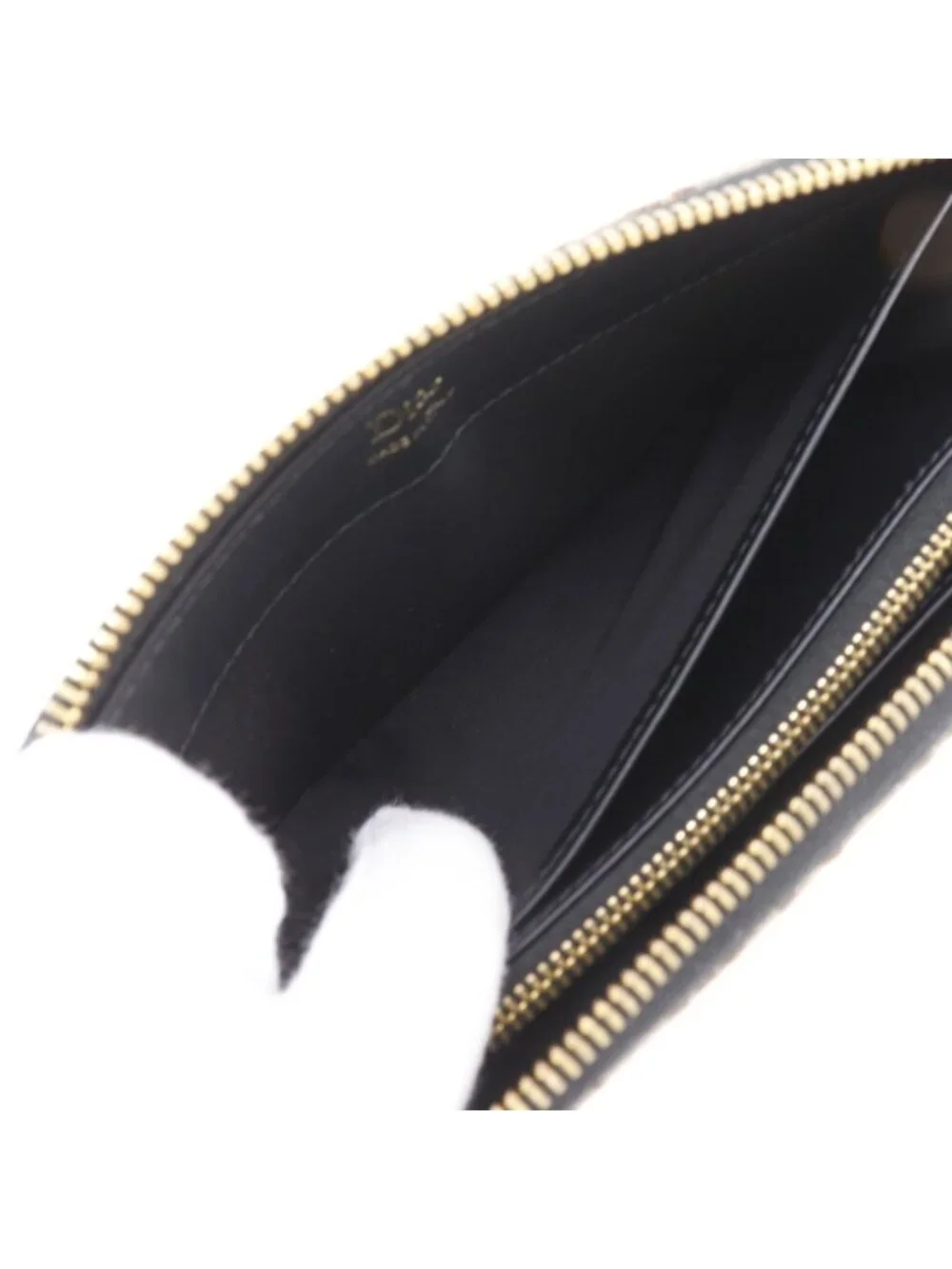 Dior Zip Around Oblique Canvas Brown Wallet